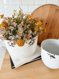 White Distressed Metal Pots (Set of 2)