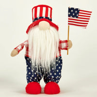 9" Patriotic Gnome Holding Flag