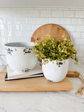 White Distressed Metal Pots (Set of 2)