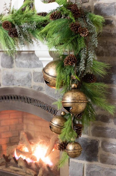 HANGING JINGLE BELLS, ANTIQUE GOLD