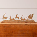 SANTA AND REINDEER GOLD SILHOUETTE