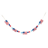 Patriotic American Flag Pom-Pom 4th of July Garland