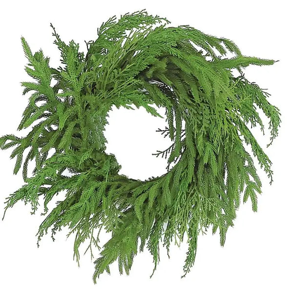 Real Touch Norfolk Pine &, Cedar Wreath, 26",