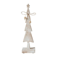 Star Top Christmas Tree Narrow White Wooden