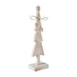 Star Top Christmas Tree Narrow White Wooden